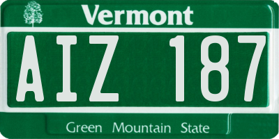 VT license plate AIZ187
