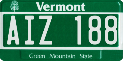VT license plate AIZ188