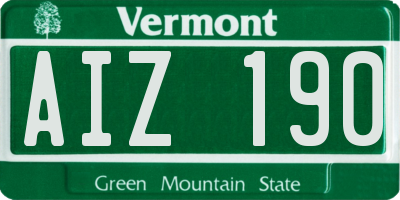 VT license plate AIZ190