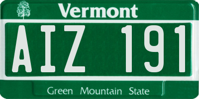 VT license plate AIZ191