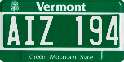 VT license plate AIZ194