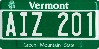 VT license plate AIZ201
