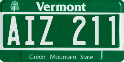 VT license plate AIZ211