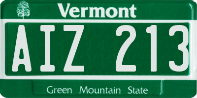 VT license plate AIZ213