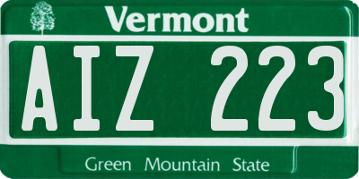 VT license plate AIZ223