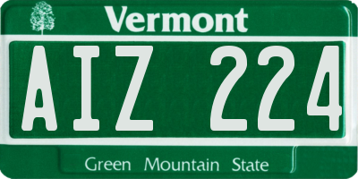 VT license plate AIZ224