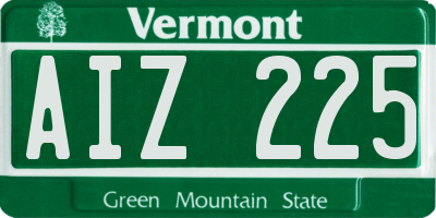 VT license plate AIZ225
