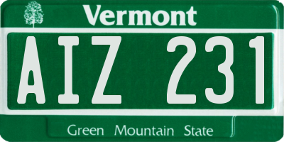 VT license plate AIZ231