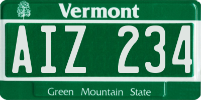 VT license plate AIZ234