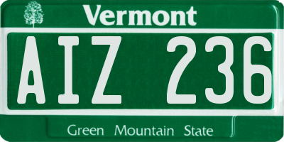 VT license plate AIZ236