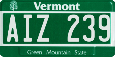 VT license plate AIZ239