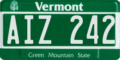 VT license plate AIZ242