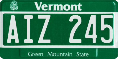 VT license plate AIZ245