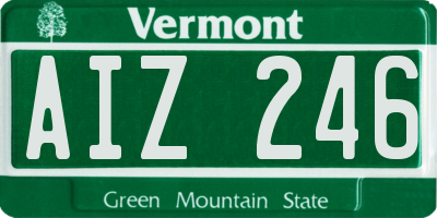 VT license plate AIZ246