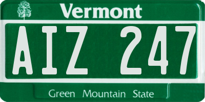 VT license plate AIZ247