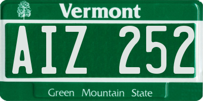 VT license plate AIZ252