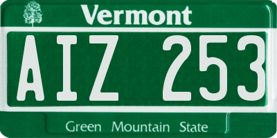 VT license plate AIZ253
