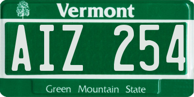 VT license plate AIZ254
