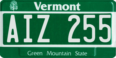 VT license plate AIZ255