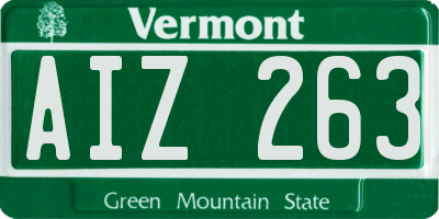 VT license plate AIZ263