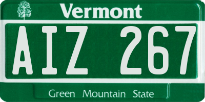 VT license plate AIZ267