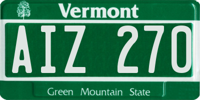 VT license plate AIZ270