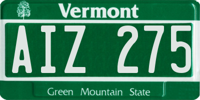 VT license plate AIZ275