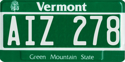 VT license plate AIZ278