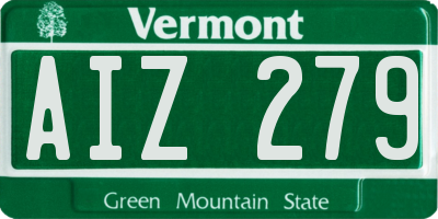 VT license plate AIZ279