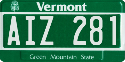 VT license plate AIZ281