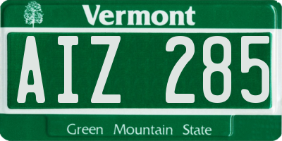 VT license plate AIZ285