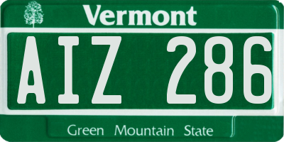 VT license plate AIZ286