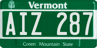 VT license plate AIZ287
