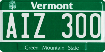 VT license plate AIZ300
