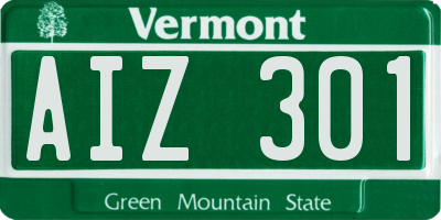 VT license plate AIZ301