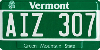 VT license plate AIZ307