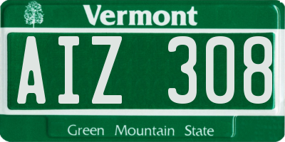 VT license plate AIZ308