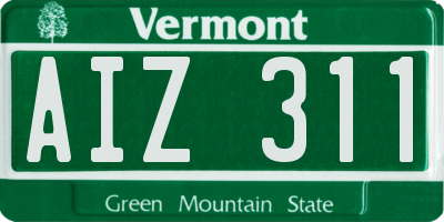 VT license plate AIZ311