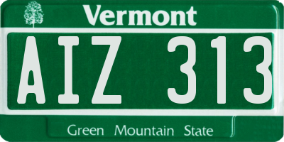 VT license plate AIZ313