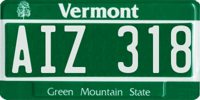 VT license plate AIZ318
