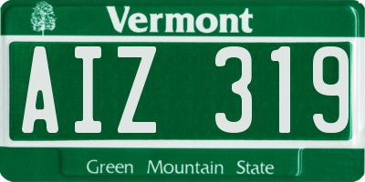 VT license plate AIZ319