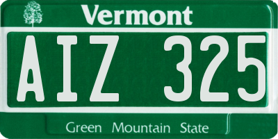 VT license plate AIZ325