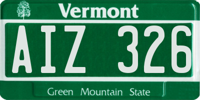VT license plate AIZ326