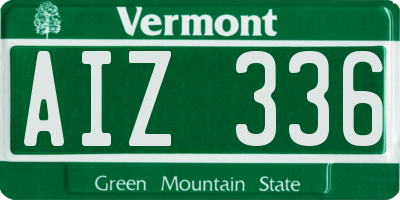 VT license plate AIZ336