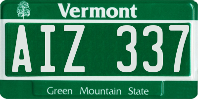 VT license plate AIZ337