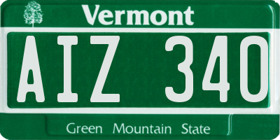 VT license plate AIZ340