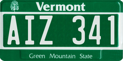 VT license plate AIZ341