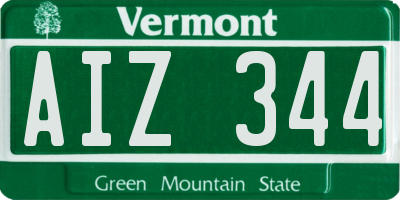 VT license plate AIZ344