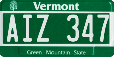 VT license plate AIZ347
