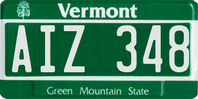 VT license plate AIZ348